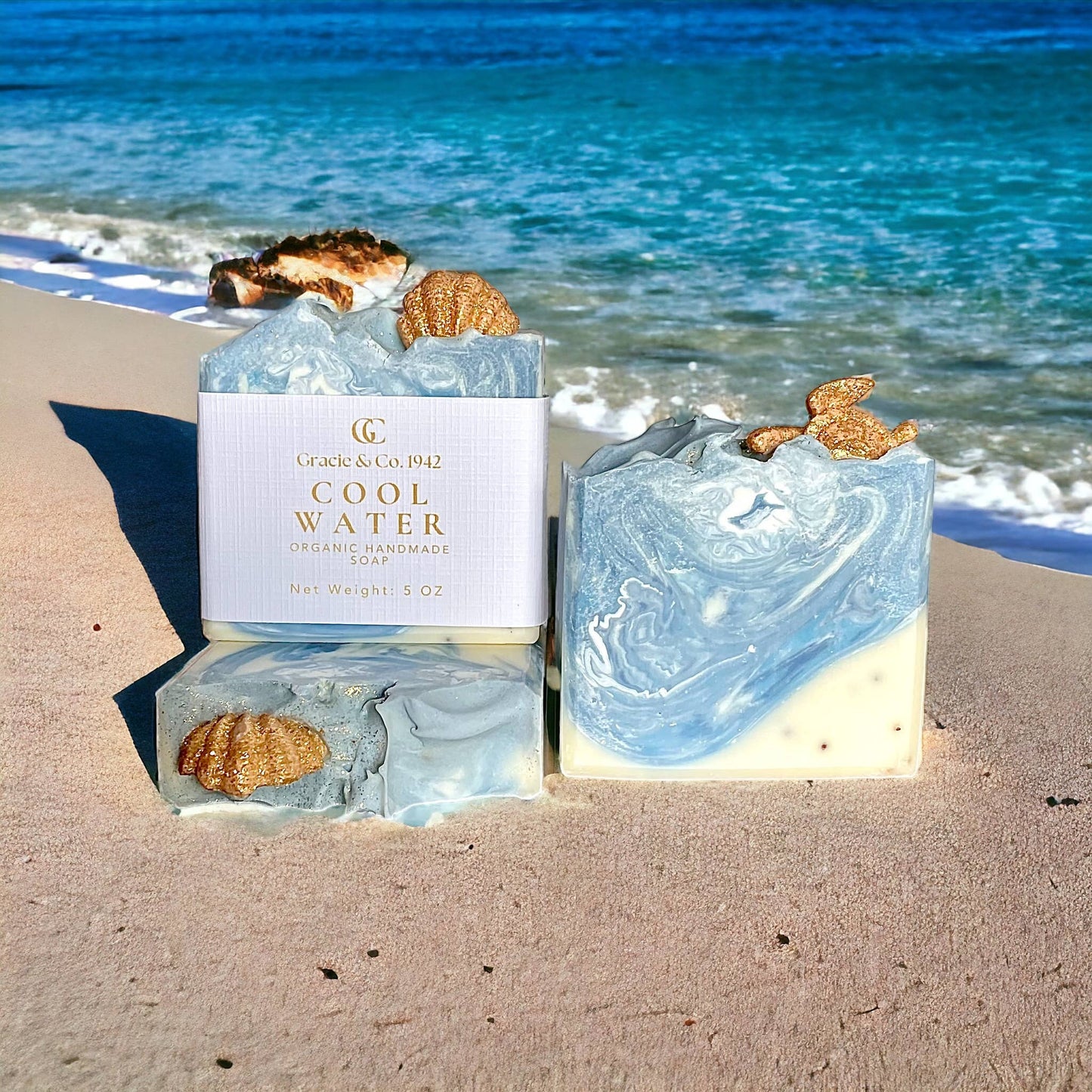 Cool Waters Organic Handmade Shea Butter Soap Bar