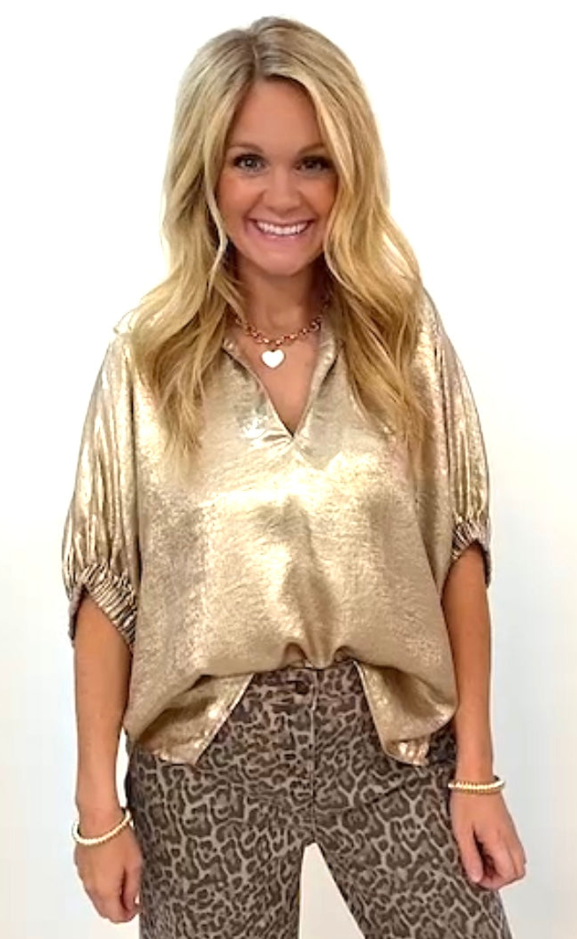 Gold shimmer blouse