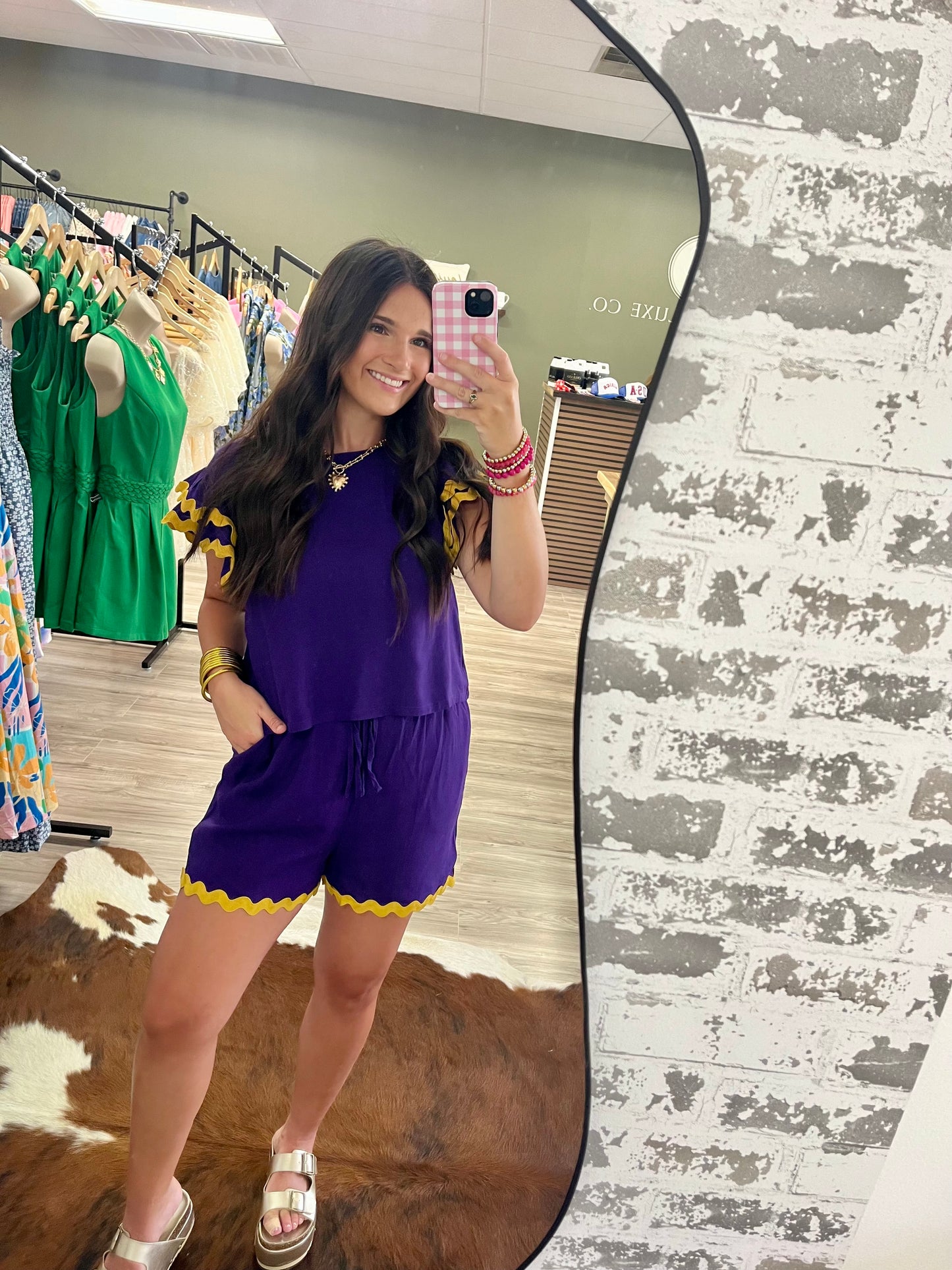 Purple with yellow trim set