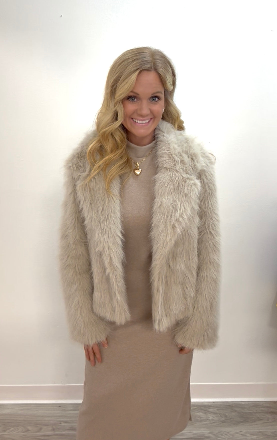 Taupe fur jacket
