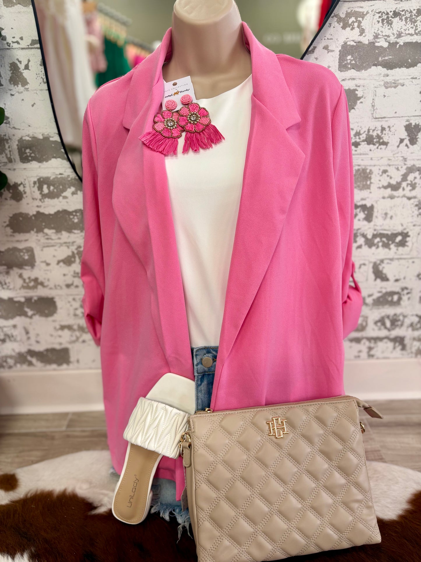 Open Front Relaxed Boyfriend Blazer