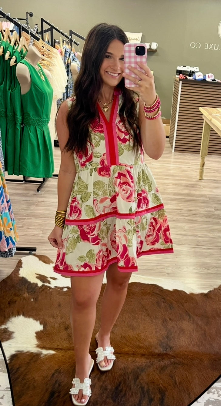 Floral printed sleeveless dress