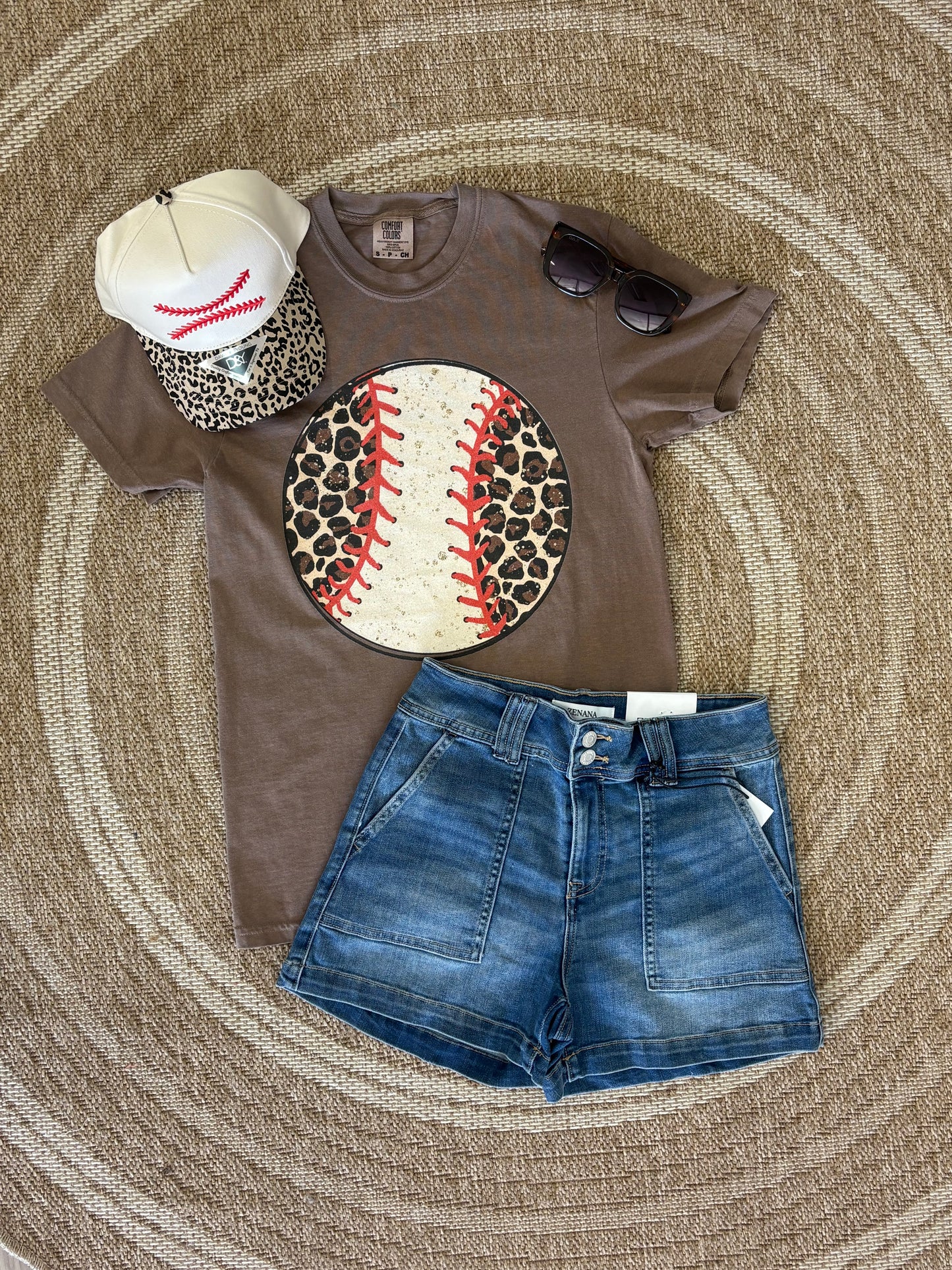 Leopard print baseball Tee