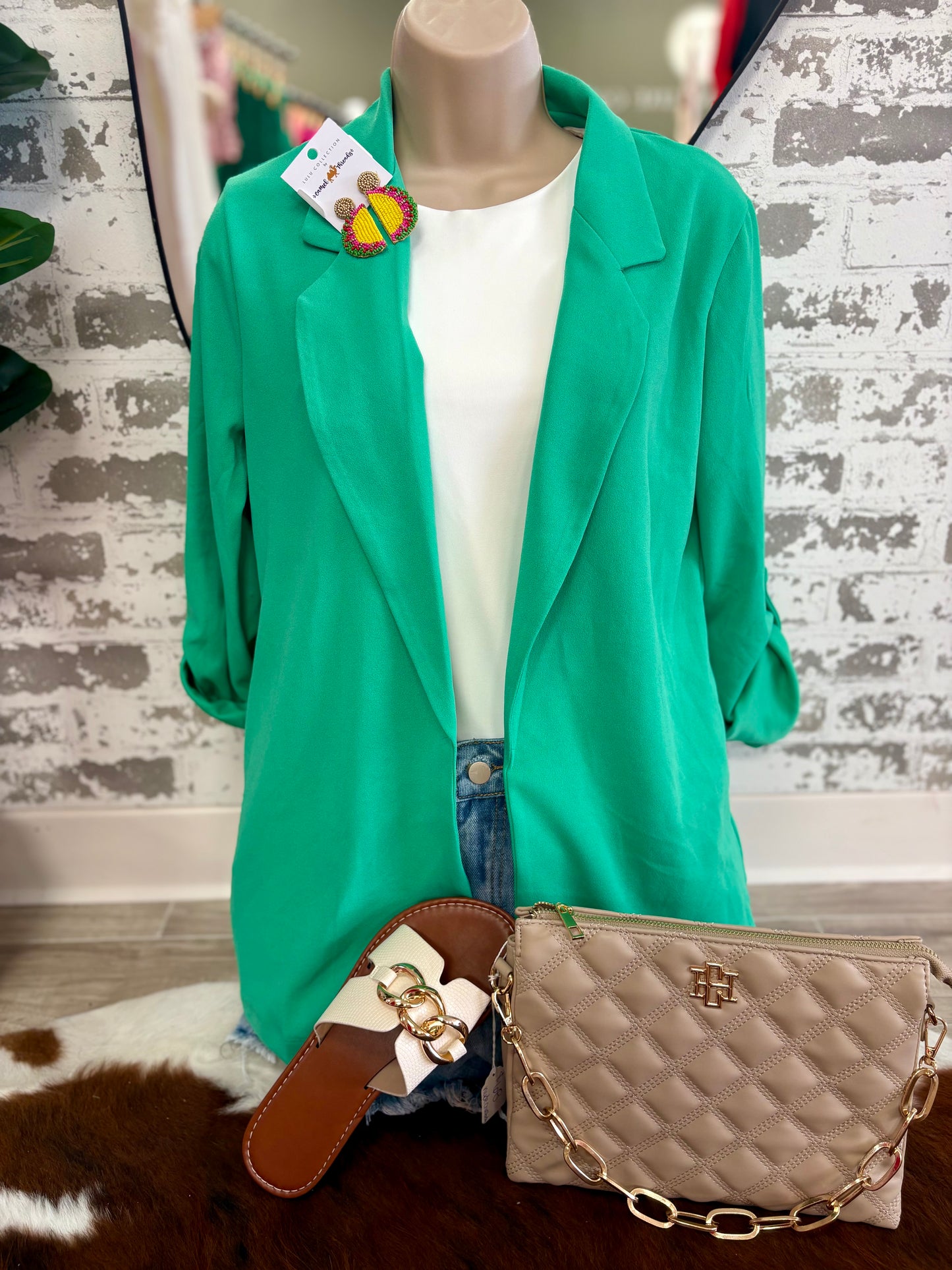 Open Front Relaxed Boyfriend Blazer