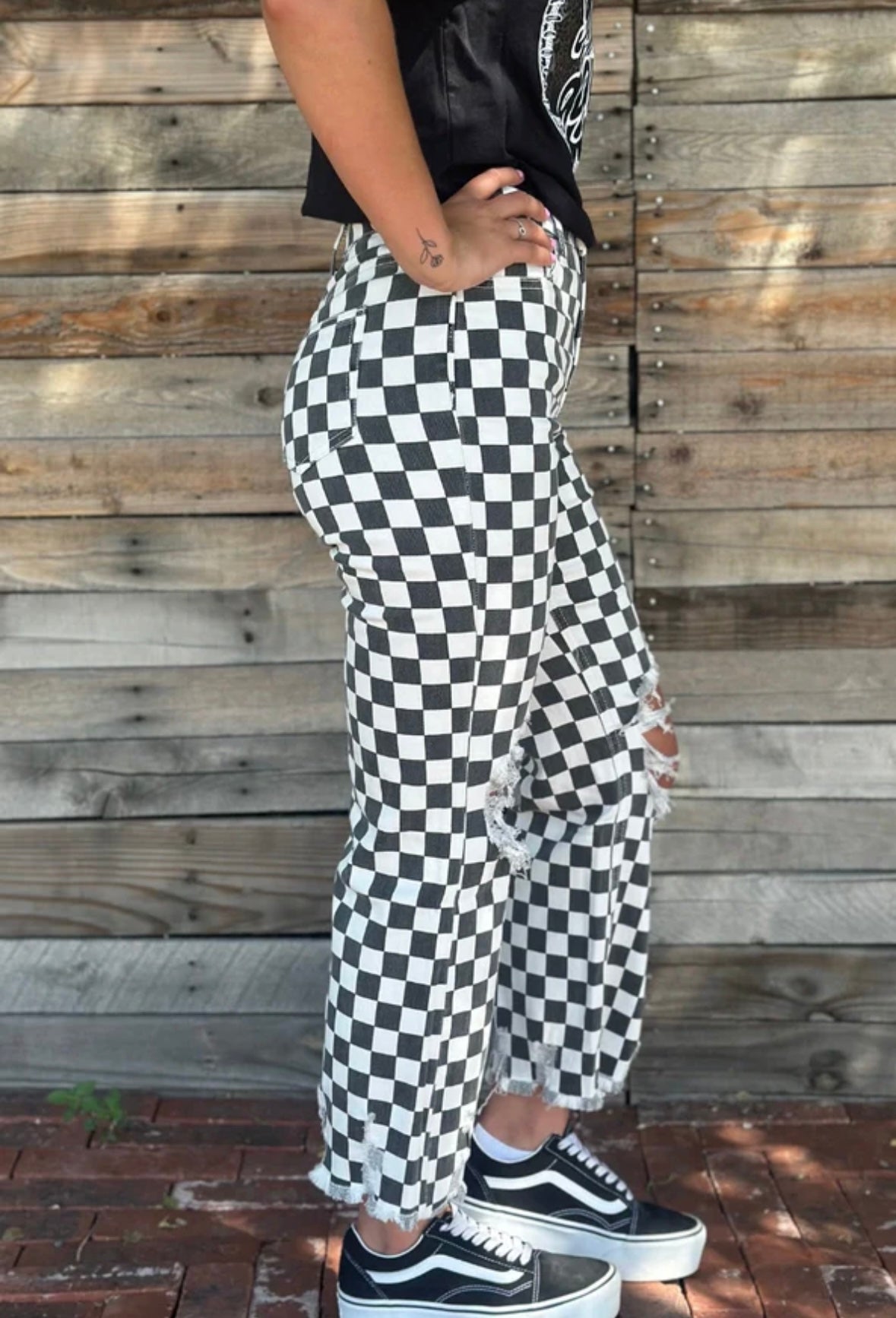 Black/White checkered jeans