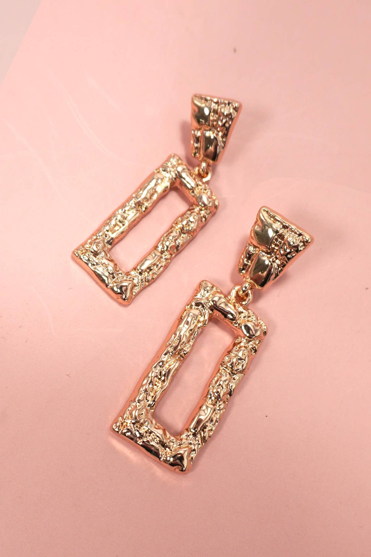RECTANGLE DROP TITANIUM EARRINGS
