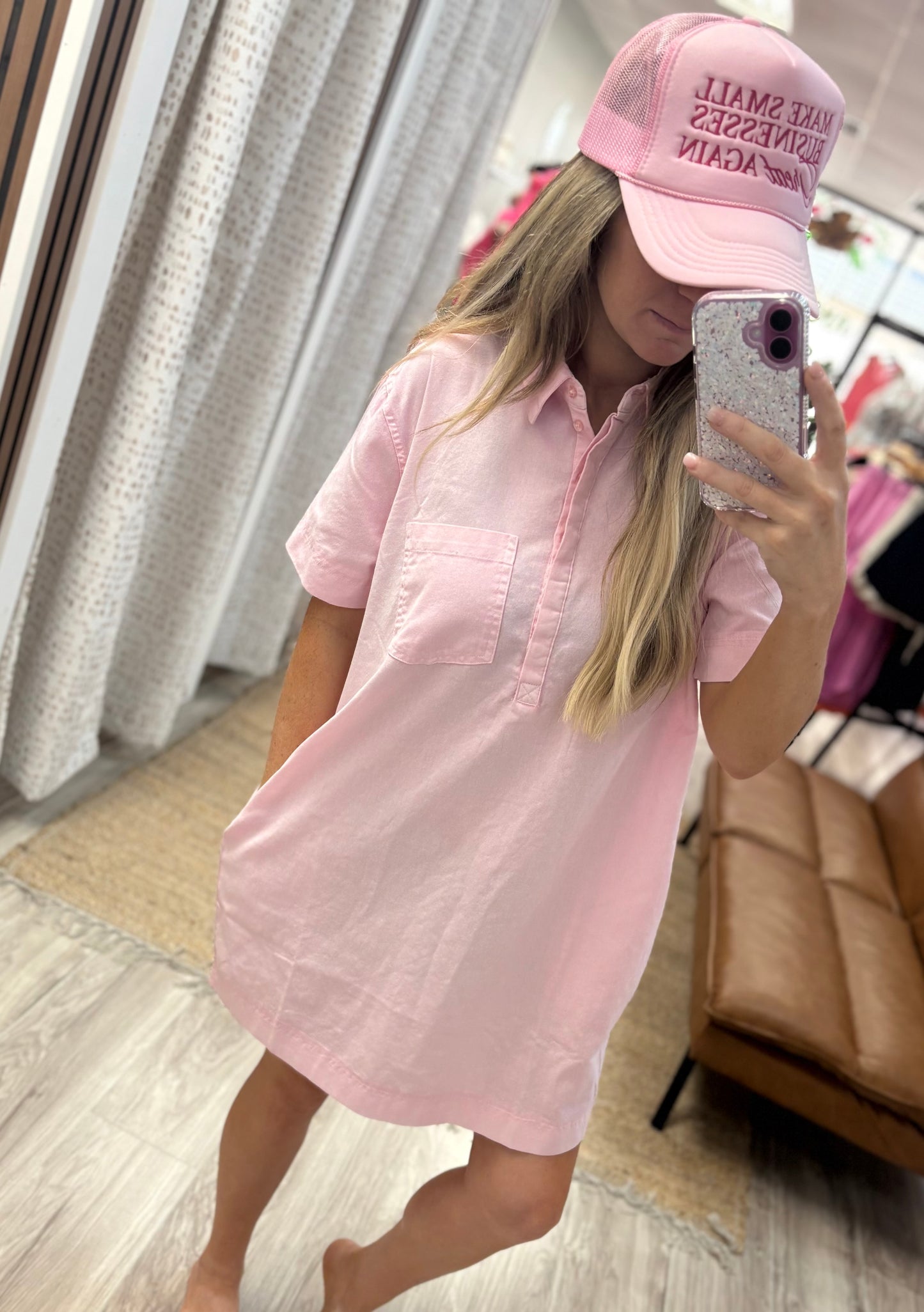 Bubblegum Pink casual tshirt dress