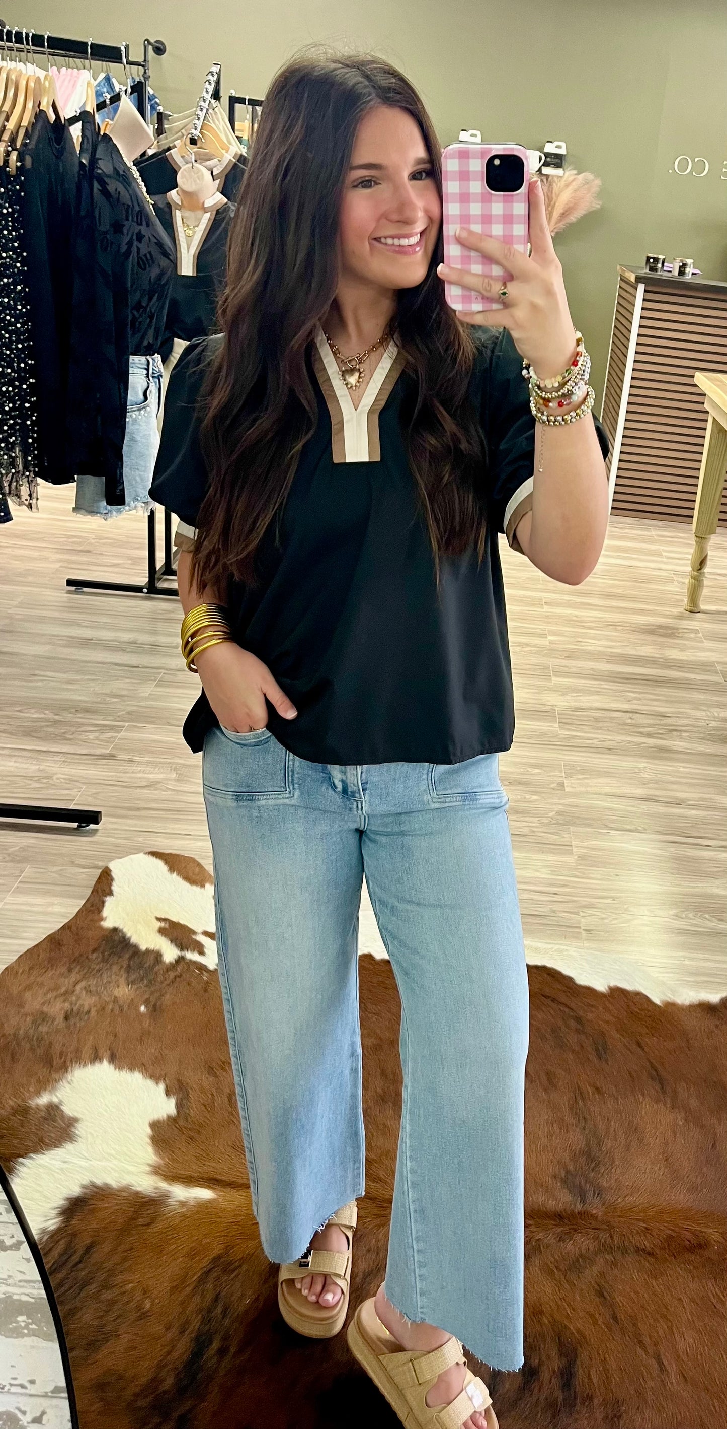 Light washed high rise wide leg jeans