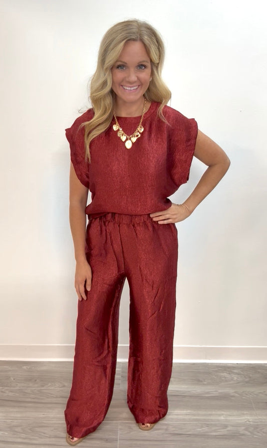 Burgundy two piece set