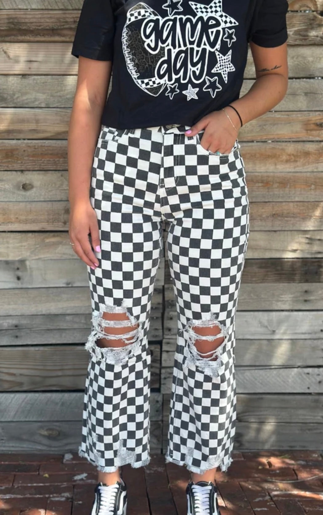 Black/White checkered jeans