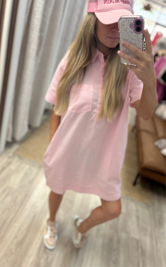Bubblegum Pink casual tshirt dress