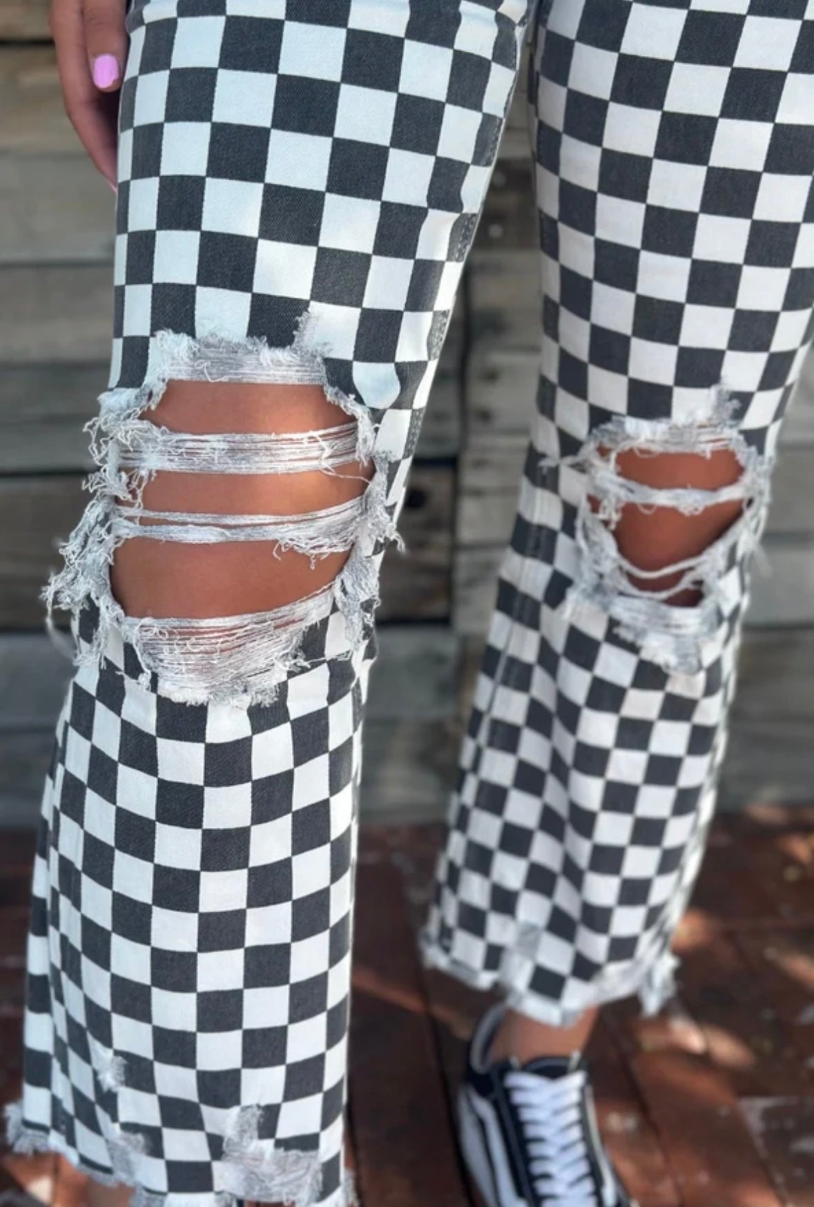 Black/White checkered jeans