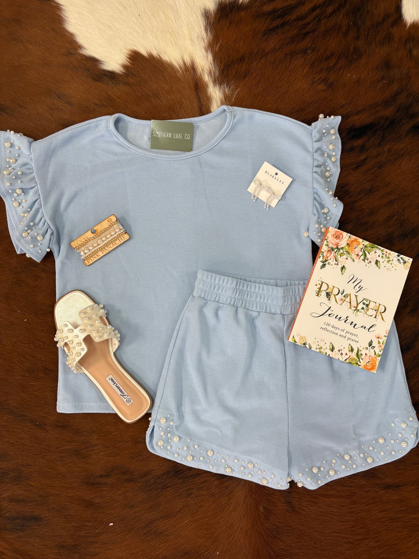 Light blue pearl two piece
