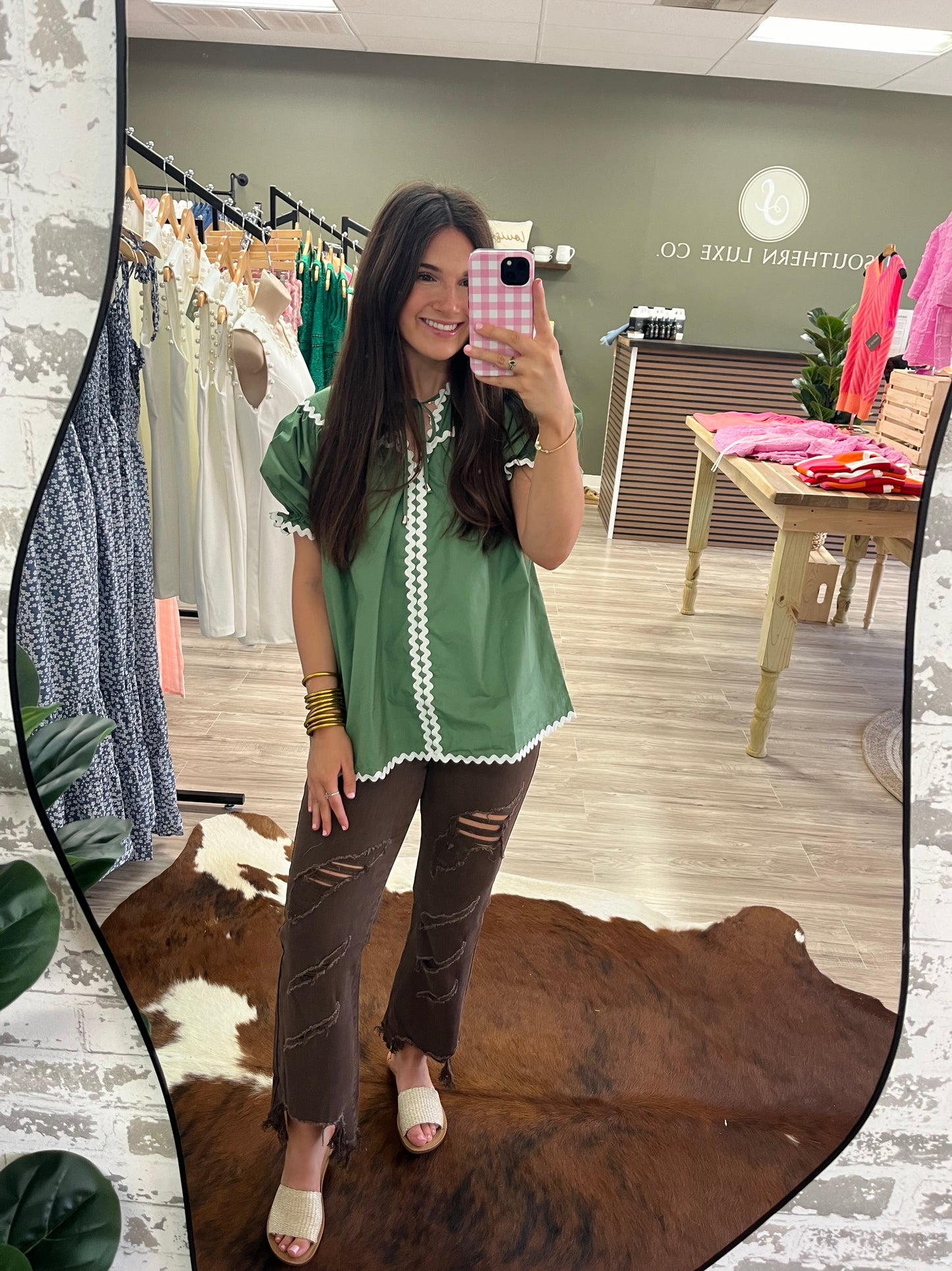 Mist green Ric-rac blouse