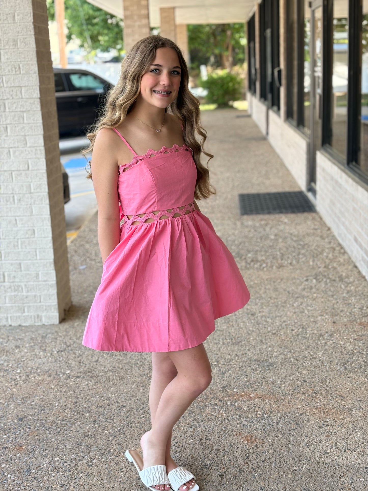 Bandeau Bodice Mini Dress Adjustable Straps