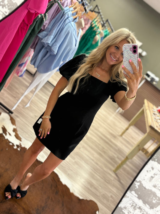 Black puff dress
