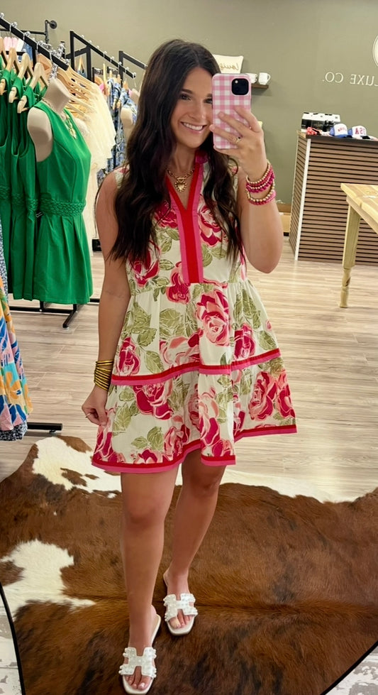 Floral printed sleeveless dress