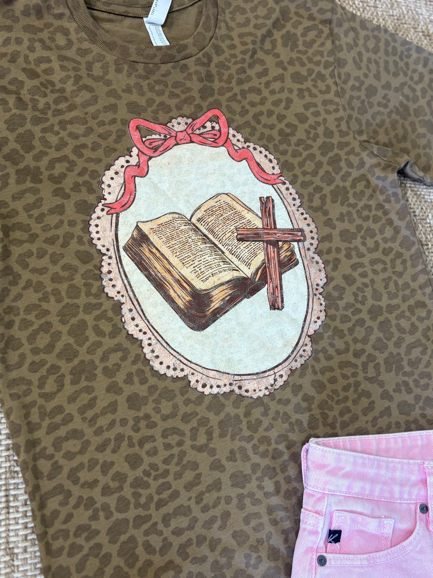 Leopard Bible Cross Tee