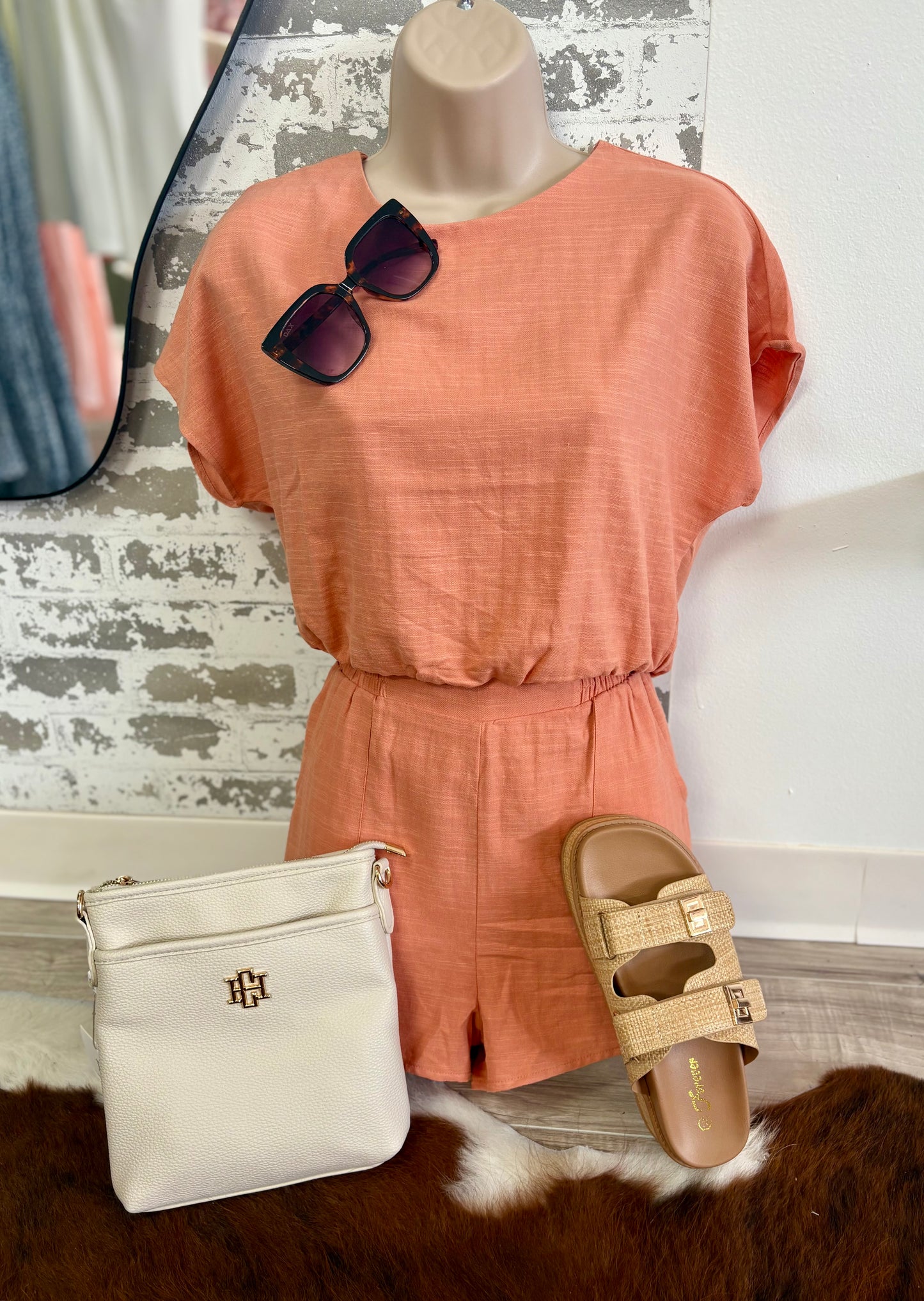 HF25A246-SET-Loose Fit Crop Top And Shorts Set