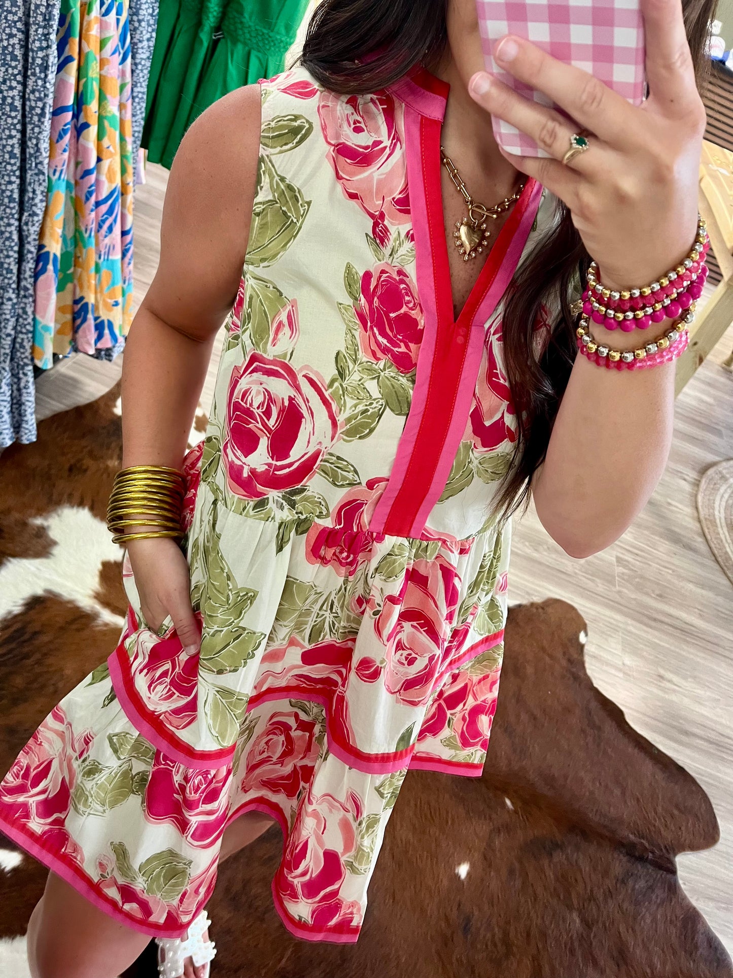 Floral printed sleeveless dress