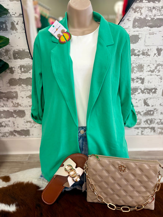 Open Front Relaxed Boyfriend Blazer