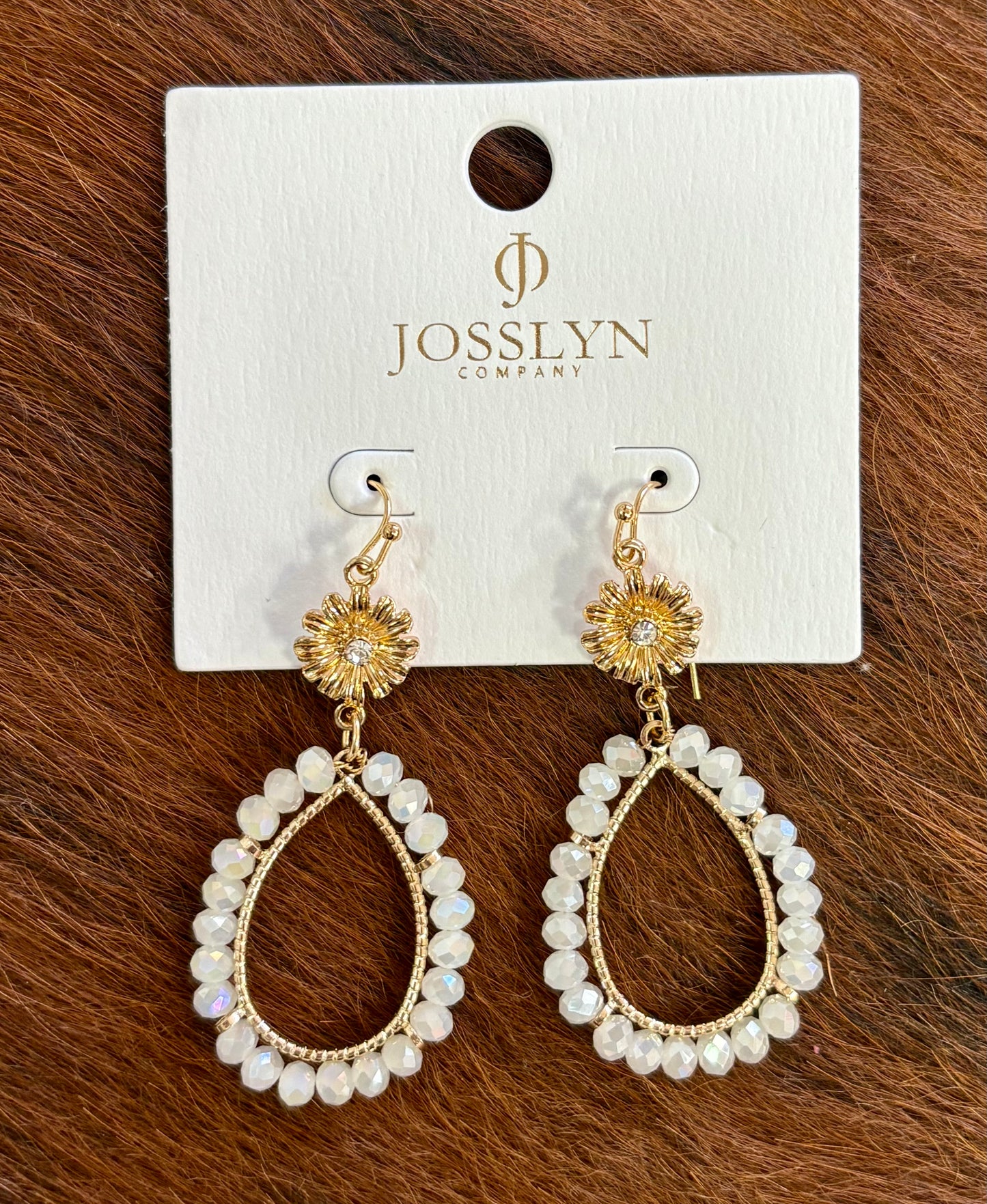 FACET BEADED TEARDROP FLOWER TOP EARRINGS | 80E1023