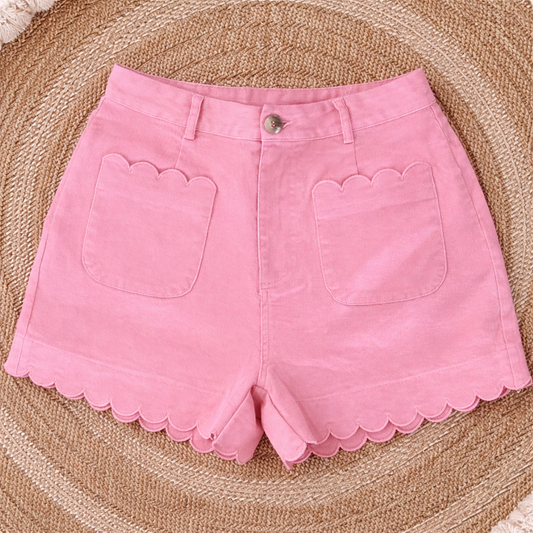 Pink scalloped shorts