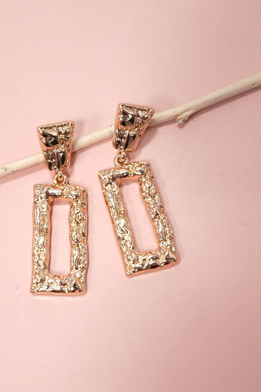 RECTANGLE DROP TITANIUM EARRINGS